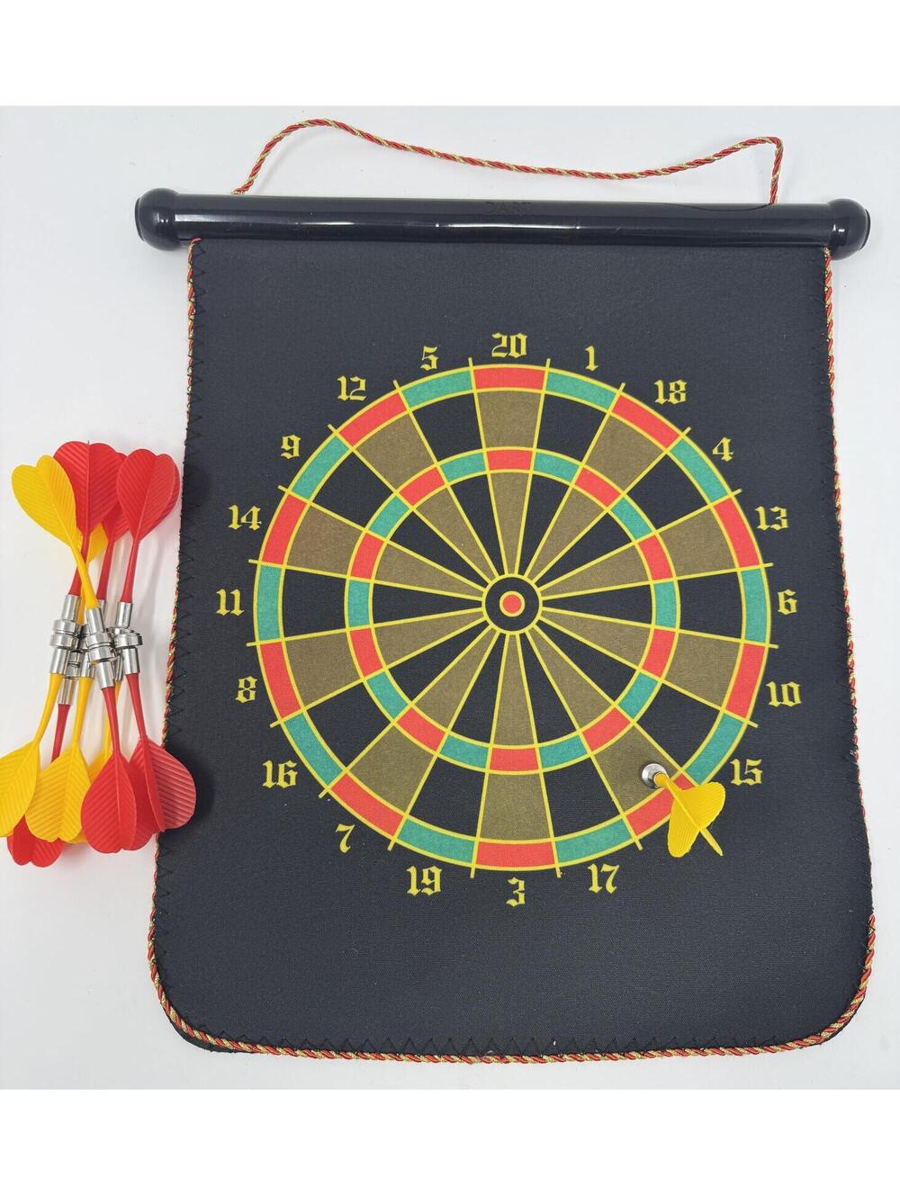 Magnetic Cloth Dart Board Plastic Bar Holder Rope Wall Hanger 6 Magnet Darts
